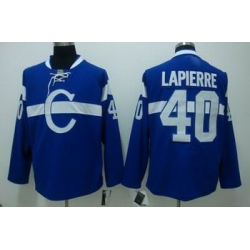 Hockey Montreal Canadiens #40 Maxim Lapierre Stitched Replithentic blue Jersey