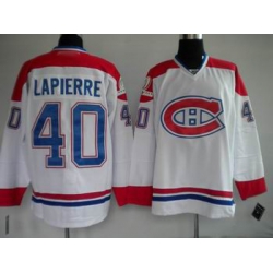 Hockey Montreal Canadiens #40 Maxim Lapierre Stitched Replithentic white Jersey