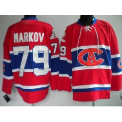 Hockey Montreal Canadiens #79 Andrei Markov Stitched Replithentic New CA Red Jersey