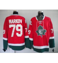 Hockey Montreal Canadiens #79 Andrei Markov Stitched Replithentic New CD red green Jersey