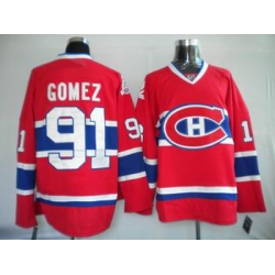 Hockey Montreal Canadiens #91 Scott Gomez Stitched Replithentic Red Jersey