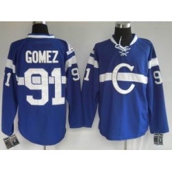 Hockey Montreal Canadiens #91 Scott Gomez Stitched Replithentic blue Jersey