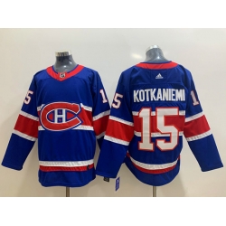Men Montreal Canadiens 15 Jesperi Kotkaniemi Blue 2020 21 Reverse Retro Adidas Jersey