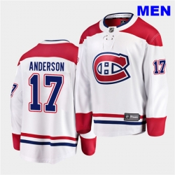 Men Montreal Canadiens 17 Josh Anderson 2020 21 Away White Breakaway Player WhiteJersey