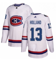 Mens Adidas Montreal Canadiens 13 Peter Holland Authentic White 2017 100 Classic NHL Jersey 