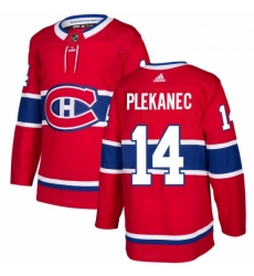 Mens Adidas Montreal Canadiens 14 Tomas Plekanec Authentic Red Home NHL Jersey 