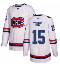 Mens Adidas Montreal Canadiens 15 Chris Terry Authentic White 2017 100 Classic NHL Jersey 