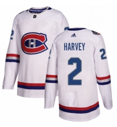 Mens Adidas Montreal Canadiens 2 Doug Harvey Authentic White 2017 100 Classic NHL Jersey 