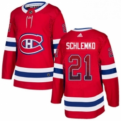 Mens Adidas Montreal Canadiens 21 David Schlemko Authentic Red Drift Fashion NHL Jersey 
