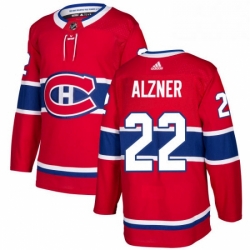 Mens Adidas Montreal Canadiens 22 Karl Alzner Authentic Red Home NHL Jersey 