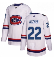 Mens Adidas Montreal Canadiens 22 Karl Alzner Authentic White 2017 100 Classic NHL Jersey 
