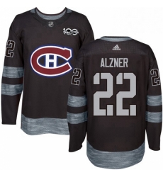 Mens Adidas Montreal Canadiens 22 Karl Alzner Premier Black 1917 2017 100th Anniversary NHL Jersey 