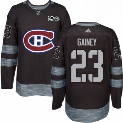 Mens Adidas Montreal Canadiens 23 Bob Gainey Authentic Black 1917 2017 100th Anniversary NHL Jersey 