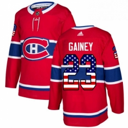 Mens Adidas Montreal Canadiens 23 Bob Gainey Authentic Red USA Flag Fashion NHL Jersey 