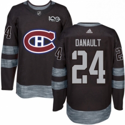 Mens Adidas Montreal Canadiens 24 Phillip Danault Authentic Black 1917 2017 100th Anniversary NHL Jersey 