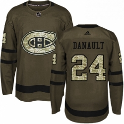 Mens Adidas Montreal Canadiens 24 Phillip Danault Authentic Green Salute to Service NHL Jersey 