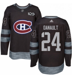 Mens Adidas Montreal Canadiens 24 Phillip Danault Premier Black 1917 2017 100th Anniversary NHL Jersey 