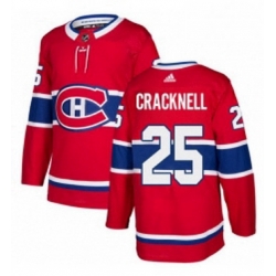 Mens Adidas Montreal Canadiens 25 Adam Cracknell Authentic Red Home NHL Jersey 
