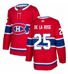 Mens Adidas Montreal Canadiens 25 Jacob de la Rose Premier Red Home NHL Jersey 