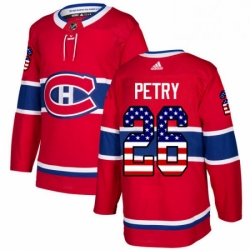 Mens Adidas Montreal Canadiens 26 Jeff Petry Authentic Red USA Flag Fashion NHL Jersey 