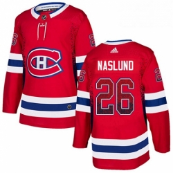 Mens Adidas Montreal Canadiens 26 Mats Naslund Authentic Red Drift Fashion NHL Jersey 