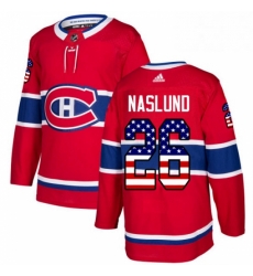 Mens Adidas Montreal Canadiens 26 Mats Naslund Authentic Red USA Flag Fashion NHL Jersey 