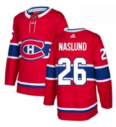 Mens Adidas Montreal Canadiens 26 Mats Naslund Premier Red Home NHL Jersey 