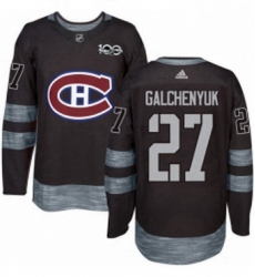 Mens Adidas Montreal Canadiens 27 Alex Galchenyuk Authentic Black 1917 2017 100th Anniversary NHL Jersey 