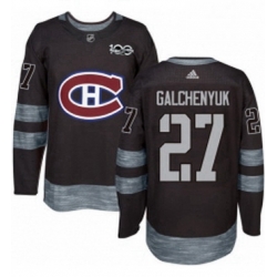 Mens Adidas Montreal Canadiens 27 Alex Galchenyuk Premier Black 1917 2017 100th Anniversary NHL Jersey 