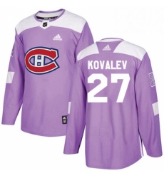 Mens Adidas Montreal Canadiens 27 Alexei Kovalev Authentic Purple Fights Cancer Practice NHL Jersey 