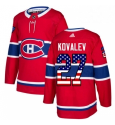 Mens Adidas Montreal Canadiens 27 Alexei Kovalev Authentic Red USA Flag Fashion NHL Jersey 