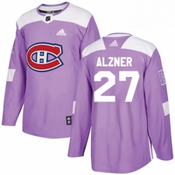 Mens Adidas Montreal Canadiens 27 Karl Alzner Authentic Purple Fights Cancer Practice NHL Jersey 