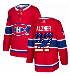 Mens Adidas Montreal Canadiens 27 Karl Alzner Authentic Red USA Flag Fashion NHL Jersey 