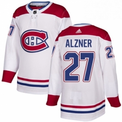 Mens Adidas Montreal Canadiens 27 Karl Alzner Authentic White Away NHL Jersey 
