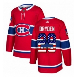 Mens Adidas Montreal Canadiens 29 Ken Dryden Authentic Red USA Flag Fashion NHL Jersey 