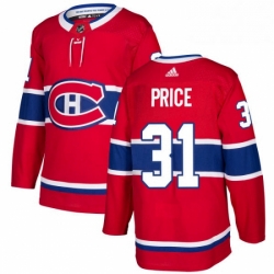 Mens Adidas Montreal Canadiens 31 Carey Price Authentic Red Home NHL Jersey 