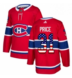 Mens Adidas Montreal Canadiens 31 Carey Price Authentic Red USA Flag Fashion NHL Jersey 