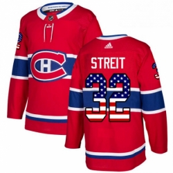 Mens Adidas Montreal Canadiens 32 Mark Streit Authentic Red USA Flag Fashion NHL Jersey 