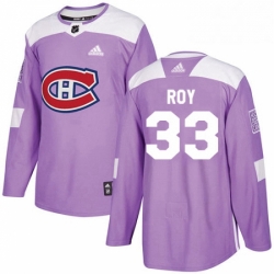 Mens Adidas Montreal Canadiens 33 Patrick Roy Authentic Purple Fights Cancer Practice NHL Jersey 