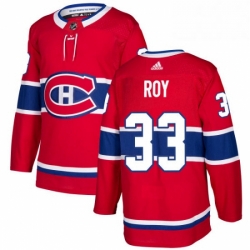 Mens Adidas Montreal Canadiens 33 Patrick Roy Authentic Red Home NHL Jersey 