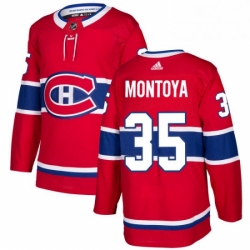 Mens Adidas Montreal Canadiens 35 Al Montoya Authentic Red Home NHL Jersey 