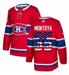 Mens Adidas Montreal Canadiens 35 Al Montoya Authentic Red USA Flag Fashion NHL Jersey 