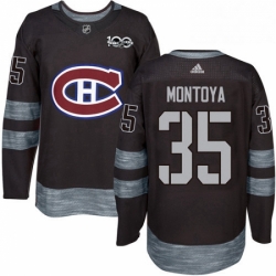 Mens Adidas Montreal Canadiens 35 Al Montoya Premier Black 1917 2017 100th Anniversary NHL Jersey 