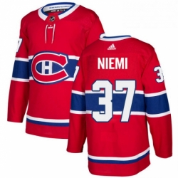 Mens Adidas Montreal Canadiens 37 Antti Niemi Authentic Red Home NHL Jersey 