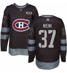 Mens Adidas Montreal Canadiens 37 Antti Niemi Premier Black 1917 2017 100th Anniversary NHL Jersey 