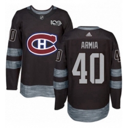 Mens Adidas Montreal Canadiens 40 Joel Armia Authentic Black 1917 2017 100th Anniversary NHL Jersey 