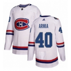 Mens Adidas Montreal Canadiens 40 Joel Armia Authentic White 2017 100 Classic NHL Jersey 