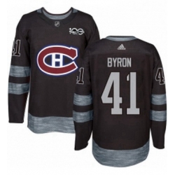 Mens Adidas Montreal Canadiens 41 Paul Byron Authentic Black 1917 2017 100th Anniversary NHL Jersey 