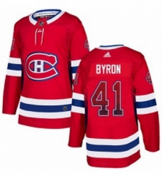 Mens Adidas Montreal Canadiens 41 Paul Byron Authentic Red Drift Fashion NHL Jersey 