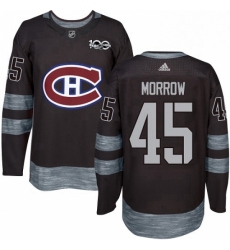 Mens Adidas Montreal Canadiens 45 Joe Morrow Authentic Black 1917 2017 100th Anniversary NHL Jersey 